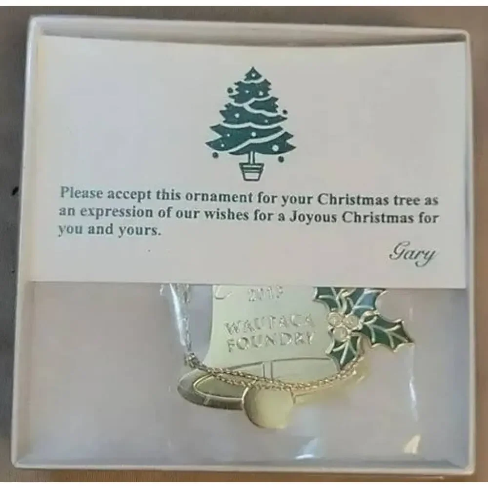 Gold Ornament with Green Accents Waupaca Foundry 2013 Employee Gratitude Gift